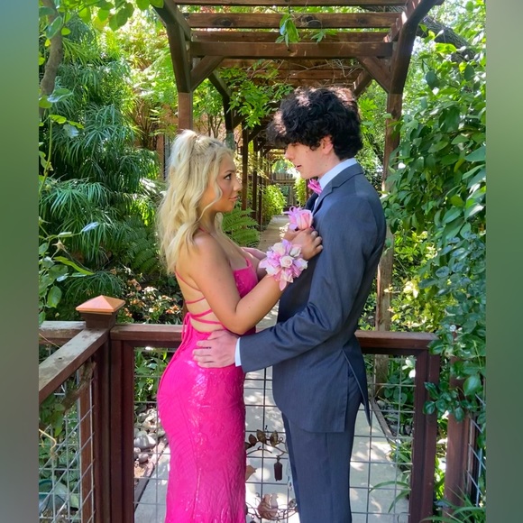 Pink Sparkly Prom Dress - Picture 3 of 4